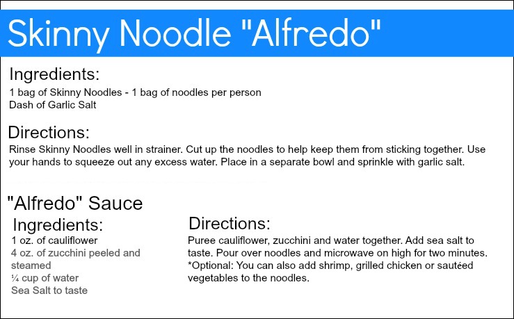 Skinny Noodle Alfredo Recipe