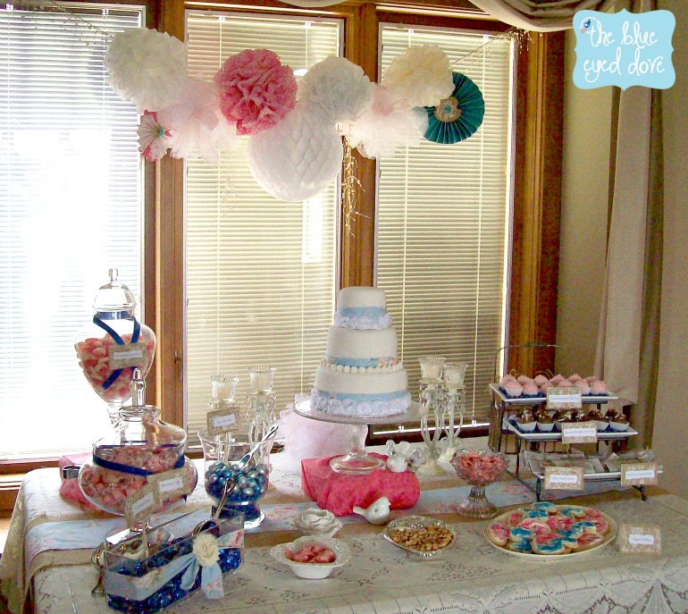 Shabby Chic Bridal Shower Decor Dessert Table