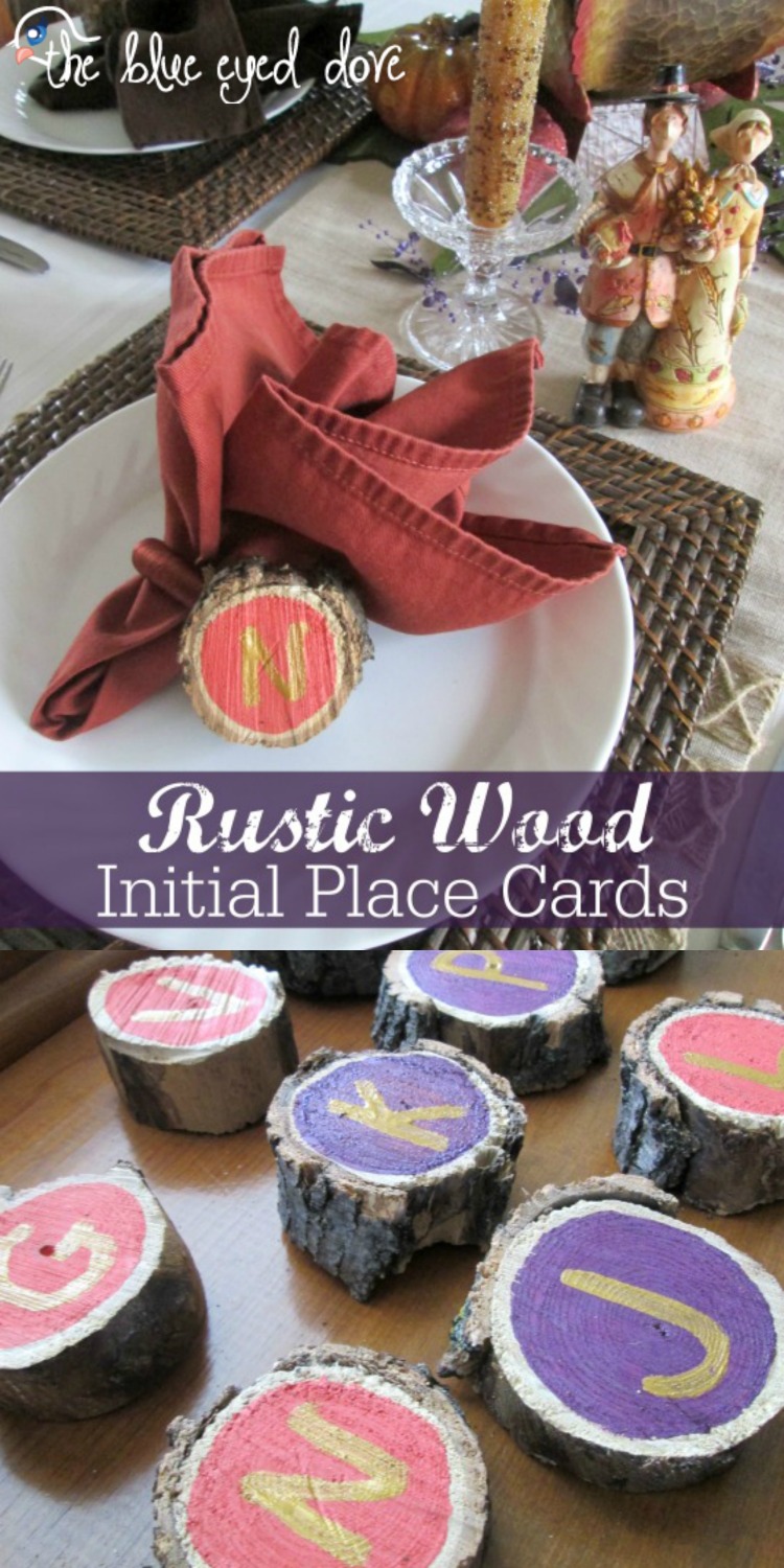 Rustic Wood Initial Place Cards